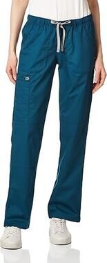 NWT Wonder Wink Caribbean Blue Green Straight Leg Cargo Scrub Pants Size 2XS